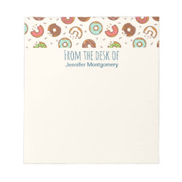 Retro Donut Muster Niedlichen Farbstil Notizblock