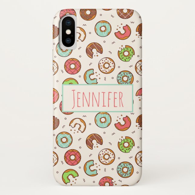 Retro Donut Muster Niedlicher Farbstil Case-Mate iPhone Hülle (Rückseite)