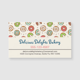 Retro Donut Muster Niedlicher Farbstil Magnetkarte