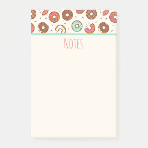 Retro Donut Muster Niedlicher Farbstil Post-it Klebezettel