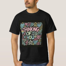 Retro Doodle Denken Sie an Ihr Mens Tshirt