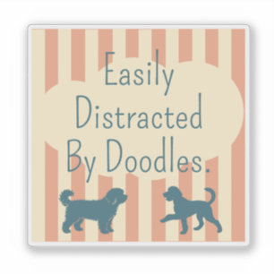 Retro-Doodle-Silhouette Leicht abgelenkt Sticker