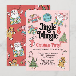 Retro Doodle Weihnachts-Party für Erwachsene oder Einladung