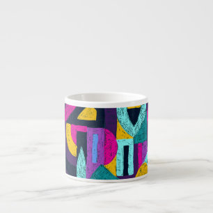 Retro Doodles: geometrische Pop Kunst. Espressotasse