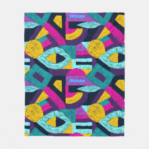 Retro Doodles: geometrische Pop Kunst. Fleecedecke