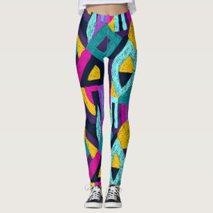 Retro Doodles: geometrische Pop Kunst. Leggings