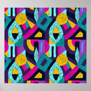 Retro Doodles: geometrische Pop Kunst. Poster