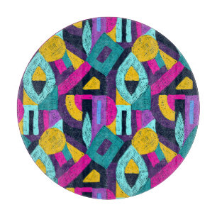 Retro Doodles: geometrische Pop Kunst. Schneidebrett