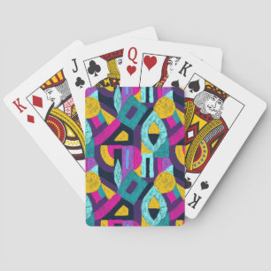 Retro Doodles: geometrische Pop Kunst. Spielkarten