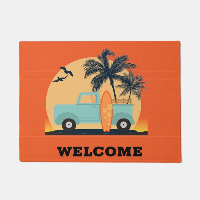 Retro Door Mat surfen Fußmatte (Vorderseite)