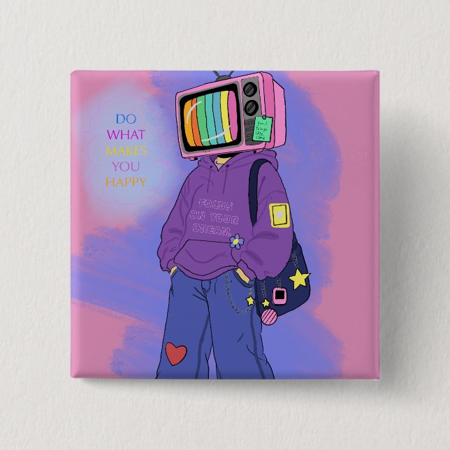 Retro-Dopamin  Button (Vorderseite)