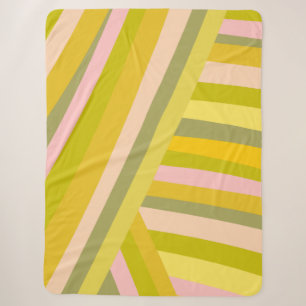 Retro Dopamin Dekor Streifen rosa grüne Preppy Sherpadecke