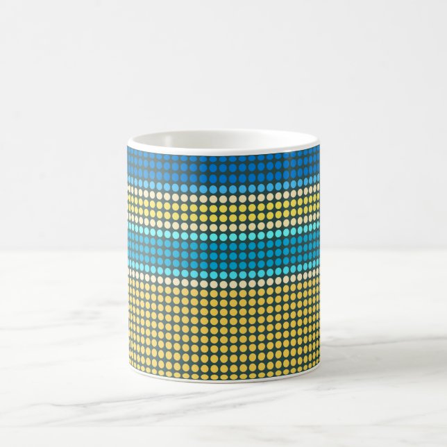 Retro Dots Farbenfrohe Streifen Regenbogen-Tasse Kaffeetasse (Mittel)