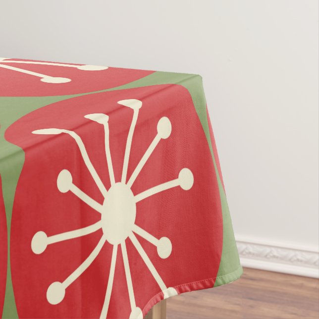 Retro Dots in der Weihnachtscreme Tischdecke (Beispiel)