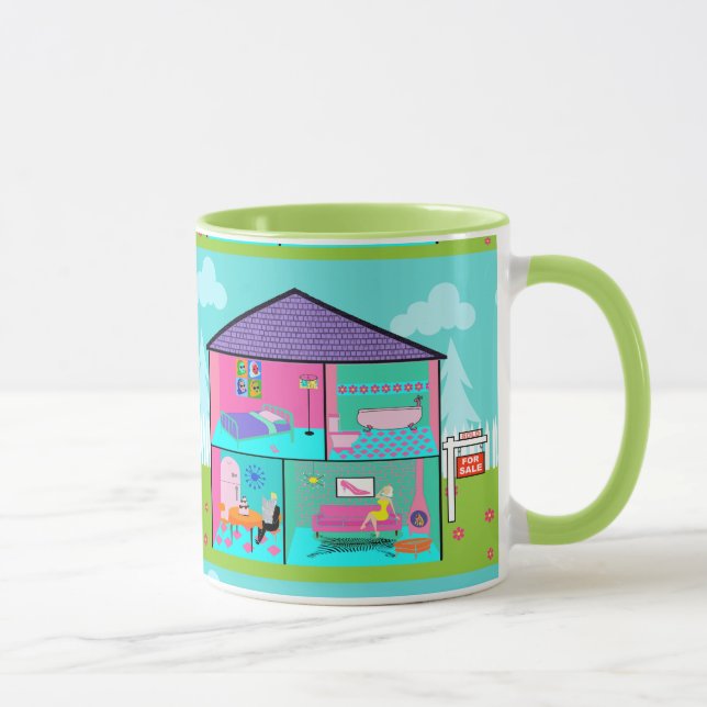 Retro Dream House Tasse (Rechts)