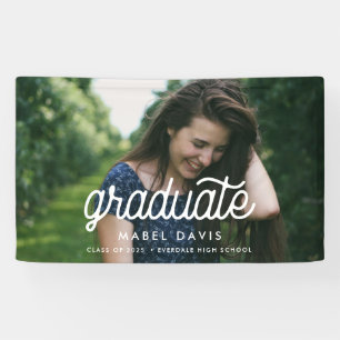 Retro-Drehbuch Foto Abschluss feiern Graduate Banner