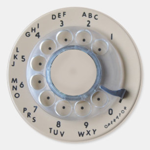Retro Drehtelefon-Skala Runder Aufkleber