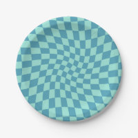 Retro Drehung Blue Karos Warp Checkerboard