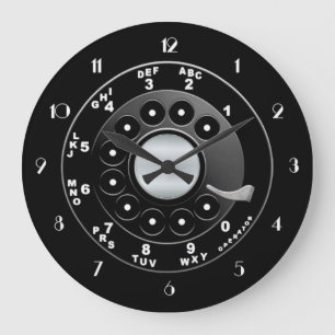 Retro-Drehwählscheibe Große Wanduhr