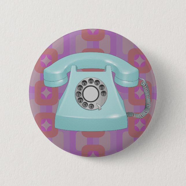 Retro-Drehwählscheibentelefon Button (Vorderseite)
