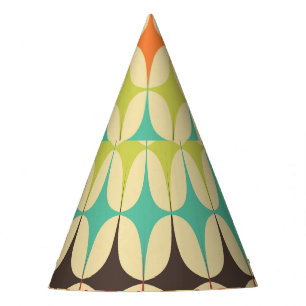 Retro-Dreiecke: Geometrisches Muster Partyhütchen