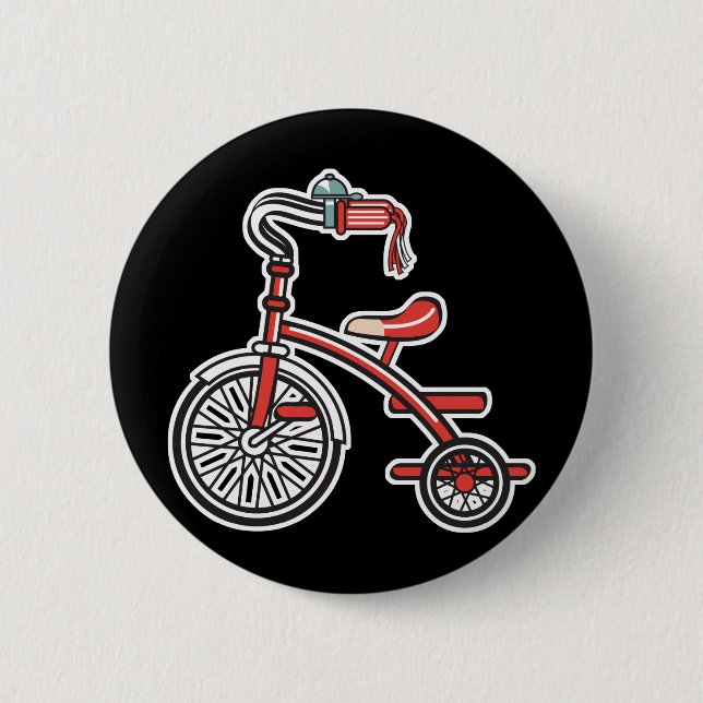Retro-Dreirad Button (Vorderseite)