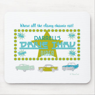 Retro Drive-Thru Diner (grün) Mousepad