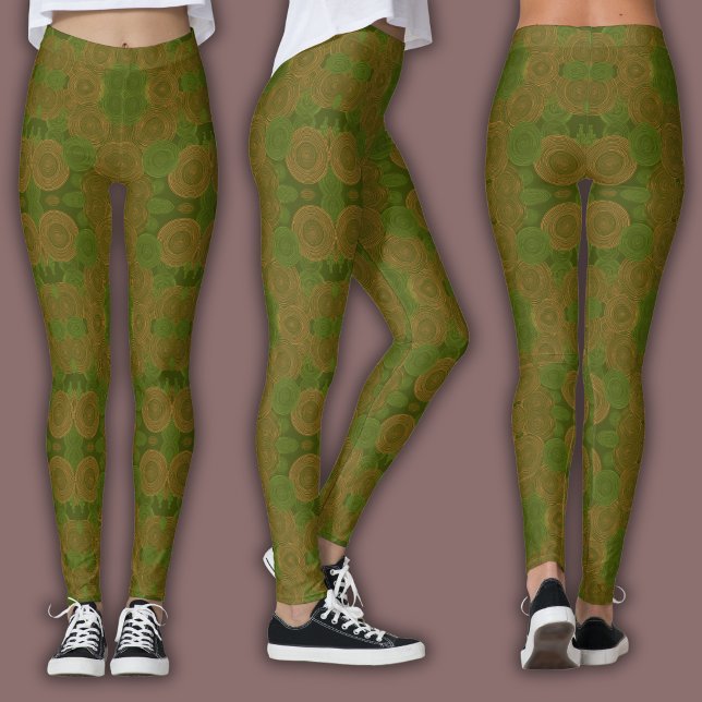 Retro Druck | Erdiger Wald Leggings (Von Creator hochgeladen)