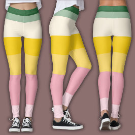 Retro Druck | Farbbblock Leggings