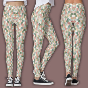 Retro Druck   Honigwabe Leggings