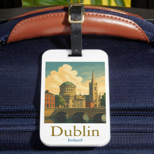 Retro Dublin Irland Reisen Vintage Kunstwerke Gepäckanhänger