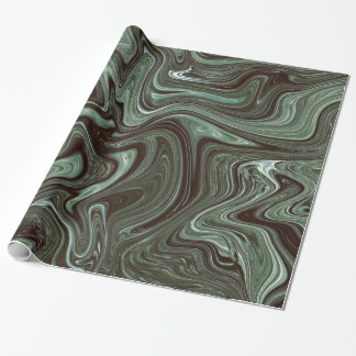 Retro Dunkelgrün Marmor Geschenkpapier