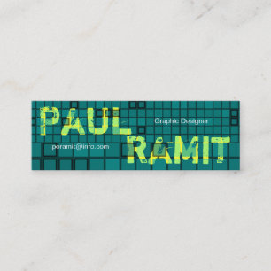 Retro dunkelgrüne Mosaik-Visitenkarte Mini Visitenkarte