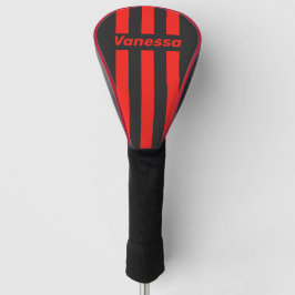 Retro-Dunkle-Drei-Pin-Streifen mit Namen Golf Headcover