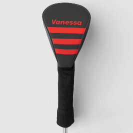 Retro-Dunkle-Drei-Quer-Streifung mit Namen Golf Headcover