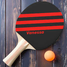 Retro Dunkle drei Streifen mit Namen Tischtennis Schläger