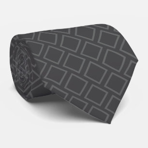 Retro Dunkle Quadrate auf dunkelgrauem Neck Tie Krawatte