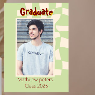 Retro Duo-Tone Graduation Announcement card Magneteinladung