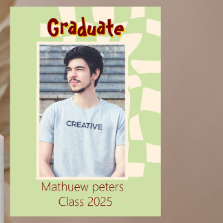 Retro Duo-Tone Graduation Announcement card Magneteinladung