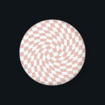 Retro Dusty Rose Sand Pink Checks Checkered     Magnet<br><div class="desc">Perfect warped checkered design pillow in pastel colors,  full of great vibes. Modern warped checkers pattern. This nice retro psychedelic design takes you to the wonderland. Warped checks in pastel colors. Twirl and swirl checks,  checkered dusty rose sand pink pattern</div>