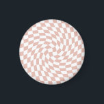 Retro Dusty Rose Sand Pink Checks Checkered     Magnet<br><div class="desc">Perfect warped checkered design pillow in pastel colors,  full of great vibes. Modern warped checkers pattern. This nice retro psychedelic design takes you to the wonderland. Warped checks in pastel colors. Twirl and swirl checks,  checkered dusty rose sand pink pattern</div>