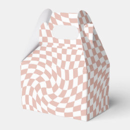 Retro Dusty Rose Sand Pink Karo geprüft Geschenkschachtel