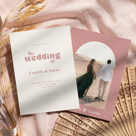 Retro Dusty Rose Wedding Party Einladung