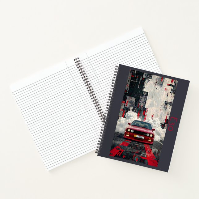 Retro E30 M3 Kinematische Kunst Spiralblock – JDM  Notizbuch (Innenseite)
