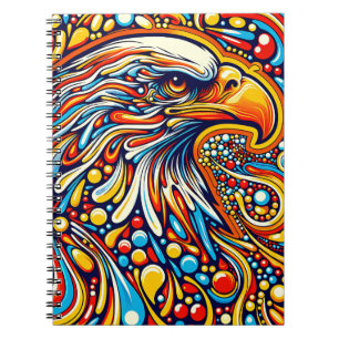 Retro Eagle Pulse – psychedelische Farb-Kunst Notizblock