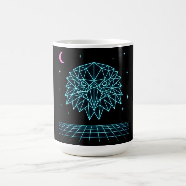 Retro Eagle Synthwave - Neonschneller Raubvogel Kaffeetasse (Mittel)