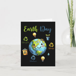 Retro Earth Day Reduzieren Wiederverwendung Gerecy Karte