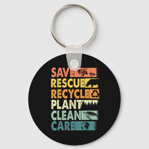 Retro Earth Day Rettend Bienen Rescue Animals Recy Schlüsselanhänger