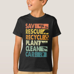 Retro Earth Day Rettend Bienen Rescue Animals Recy T-Shirt