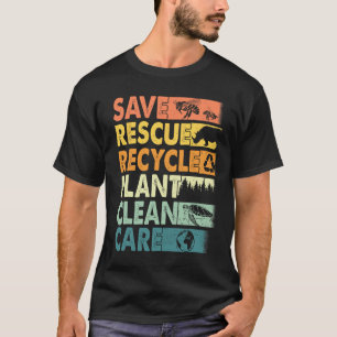 Retro Earth Day Rettend Bienen Rescue Animals Recy T-Shirt
